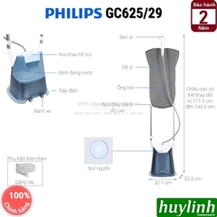 Bàn ủi hơi nước dạng đứng Philips GC625/29 - Hàng chính hãng