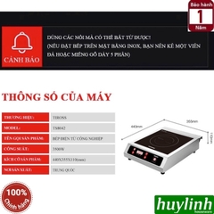 Bếp điện từ đơn công nghiệp Tiross TS8042 - 3500W - Phù hợp cho quán - nhà hàng - khách sạn