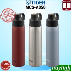 Bình giữ nhiệt lạnh cao cấp Tiger MCS-A050 - 500ml - nắp bật có ống hút - Sản xuất tại Việt Nam