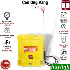 Bình xịt điện phun thuốc trừ sâu Con Ong Vàng COV18 - 18 lít - 12V/8Ah