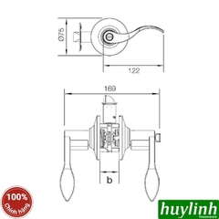 Bộ khoá tay nắm gạt cửa Toilet Hafele 489.10.198