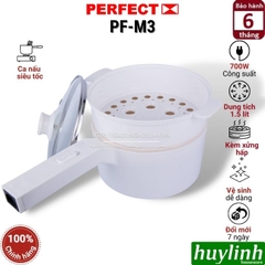 Ca nấu lẩu siêu tốc đa năng Perfect PF-M3 - 1.5 lít - Có xửng hấp