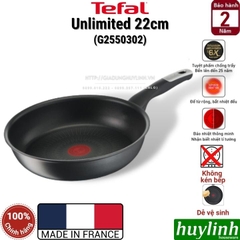 Chảo chiên đáy từ Tefal Unlimited 22cm - G2550302 - Sản xuất tại Pháp