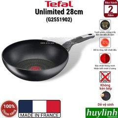 Chảo chiên xào sâu lòng đáy từ Tefal Unlimited 28cm - G2551902 - Sản xuất tại Pháp