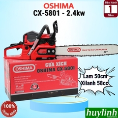 Máy cưa xích chạy xăng 2 thì Oshima CX-5801 - 58cc - lam 50cm - 2.4kw