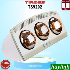 Đèn sưởi nhà tắm 3 bóng Tiross TS9292 - sử dụng bức xạ hồng ngoại