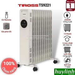 Máy sưởi dầu 13 thanh Tiross TS9221 - 2500W - Có Remote + Giá phơi