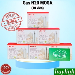 Gas N2O Mosa sử dụng cho bình xịt kem tươi - 10 viên / hộp