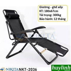 Giường - ghế xếp gấp thư giãn Nikita NKT-2036 - Tải trọng 300kg