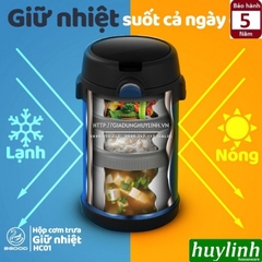 Hộp cơm giữ nhiệt 3 ngăn 2Good HC01 - 2 lít - Tặng túi xách