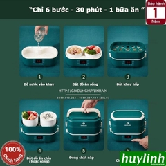 Hộp cơm hâm nóng thông minh Green Line RW-18 - 4 thố sứ - 6 chức năng - Dung tích 2 lít