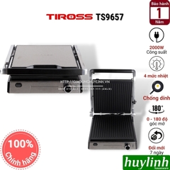 Kẹp - vỉ nướng điện đa năng Tiross TS9657 - 2000W