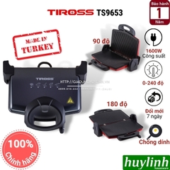 Kẹp - vỉ nướng điện đa năng Tiross TS9653 - 1600W - Thổ Nhĩ Kỳ