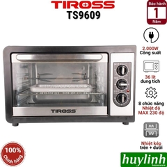 Lò nướng đối lưu Tiross TS9609 - 36 lít - 2000W - 8 chức năng nướng