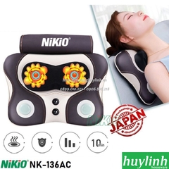 Gối massage cổ vai gáy Nikio NK-136 - Tặng nguồn ô tô