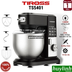Máy đánh trứng trộn bột Tiross TS5401 - 6 lít - 1300W