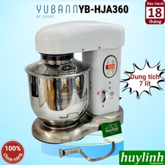Máy đánh kem - trứng - trộn bột Yubann YB-HJA360 - 7 lít - Kèm 2 đầu đánh