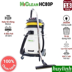 Máy hút bụi công nghiệp HiClean HC80P - 70 lít - Thùng nhựa