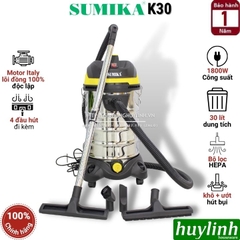 Máy hút bụi công nghiệp khô và ướt Sumika K30 - 30 lít - 1800W - Motor lõi đồng