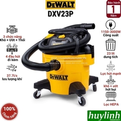 Máy hút bụi 3 chức năng Dewalt DXV23P – 23 lít - Hút bụi khô - Ướt - Thổi bụi