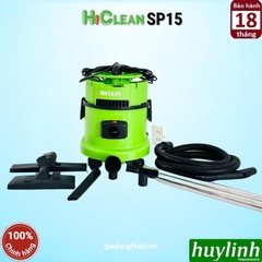 Máy hút bụi Khô và Ướt HiClean SP15 - 15 lít - 1500W - Thùng nhựa