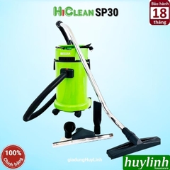 Máy hút bụi Khô và Ướt HiClean SP30 - 30 lít - 1500W - Thùng nhựa