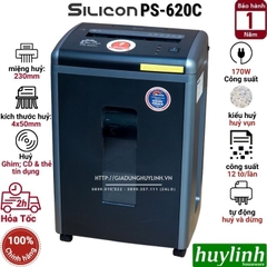 Máy hủy tài liệu Silicon PS-620C - 12 tờ/lần - 21 lít