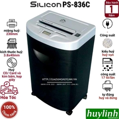 Máy hủy tài liệu Silicon PS-836C - 17 tờ/lần - 34 lít