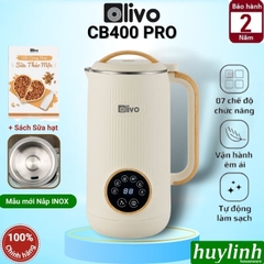 Máy xay nấu sữa hạt mini Olivo CB400 PRO - Dung tích 600ml - 7 Chức năng - Chính hãng