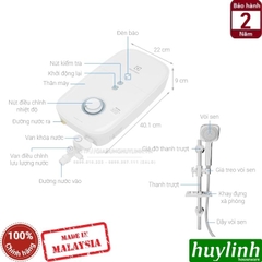 Máy nước nóng trực tiếp Electrolux EWE451KX-DWB2 - 4500W - Không bơm trợ lực