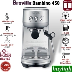 Máy pha cà phê Breville Bambino 450 [BES450 BSS] - Hàng chính hãng