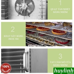 Máy sấy thực phẩm - trái cây Tiross TS9685 - 10 khay INOX - 800W