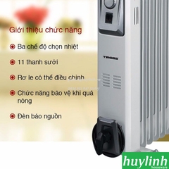 Máy sưởi dầu 11 thanh Tiross TS9217 - 2200W