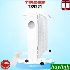 Máy sưởi dầu 13 thanh Tiross TS9221 - 2500W - Có Remote + Giá phơi