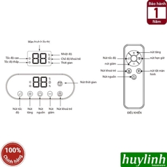 Máy sưởi sàn nhà Tiross TS9447 - 2000W - Có chức năng tạo ẩm