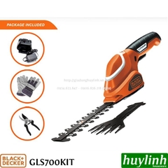 Máy tỉa lá cành cắt cỏ dùng pin Black & Decker GSL700KIT - Pin Lithium 7V