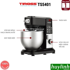 Máy đánh trứng trộn bột Tiross TS5401 - 6 lít - 1300W