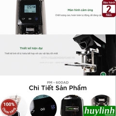 Máy xay cà phê chuyên nghiệp Promix PM-600AD - Lưỡi dao Titanium 64mm - Màn hình cảm ứng
