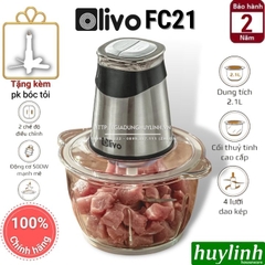 Máy xay thịt đa năng Olivo FC21 - 2.1 lít - 500W - 2 tốc độ - Tặng phụ kiện bóc tỏi