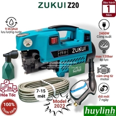 Máy xịt rửa xe Zukui Z20 - 2400W - Tặng bình phun xà bông - Model 2022