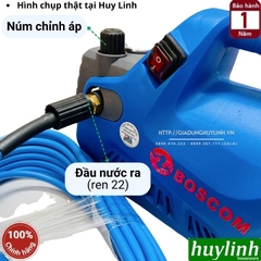 Máy xịt rửa xe Chỉnh Áp Boscom BT8 - 3200W - Tặng kèm béc rửa máy lạnh - motor từ lõi đồng 100%