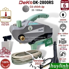 Máy xịt rửa xe chỉnh áp Deko DK-2800RS - 2800W - Tặng béc xịt máy lạnh