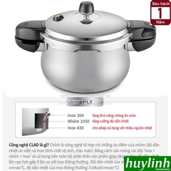 Nồi áp suất Inox đáy từ PoongNyun HNHPC-06(IH) - 3.5 lít - Made in Hàn Quốc