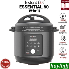 Nồi áp suất điện tử đa năng Instant POT ESSENTIAL 60 - 9-in-1 - 5.7 lít