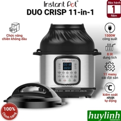 Nồi áp suất điện kết hợp chiên không dầu Instant POT Duo Crisp 11-in-1 - 8 lít - 11 chức năng