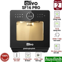 Nồi chiên không dầu - hấp hơi nước Olivo SF16 PRO - 16 lít - 52 menu