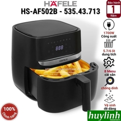 Nồi chiên không dầu điện tử Hafele HS-AF502B - 535.43.713 - 5.7 lít - 1700W - 8 chức năng