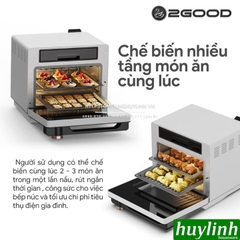 Nồi chiên không dầu hấp hơi nước siêu nhiệt 2Good S100 - 20 lít - 1800W - Tặng bao tay chống bỏng