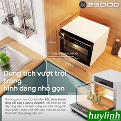 Nồi chiên không dầu hấp hơi nước siêu nhiệt 2Good S100 - 20 lít - 1800W - Tặng bao tay chống bỏng