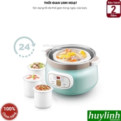 Nồi nấu chậm - chưng yến cách thuỷ Bennix BN-22CWG - thố lớn 2.2 lít - 3 thố nhỏ 0.45 lít